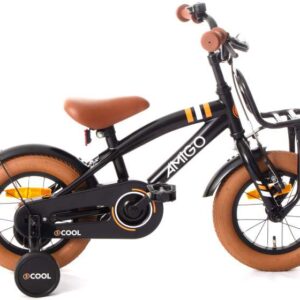 Amigo | Kindertransportfiets 2Cool 12 Inch 21 cm Jongens Terugtraprem Zwart