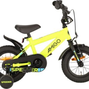 Amigo | Kinderfiets Speeder 12 Inch 21,5 cm Jongens Terugtraprem Geel/Zwart