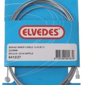 Elvedes | Binnenremkabel achter 6412/27 ton/peernippel 2250 mm